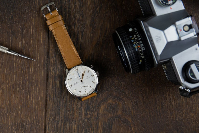 Loja de Relógios Monocromáticos | Smooth Calfskin Watch Strap - Fudge