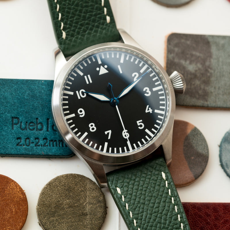 Loja de Relógios Monocromáticos | Delugs Epsom Calf Skin Watch Strap - Verde