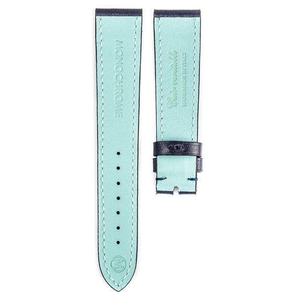 Loja de Relógios Monocromáticos | Smooth Calf Skin Watch Strap - Azul